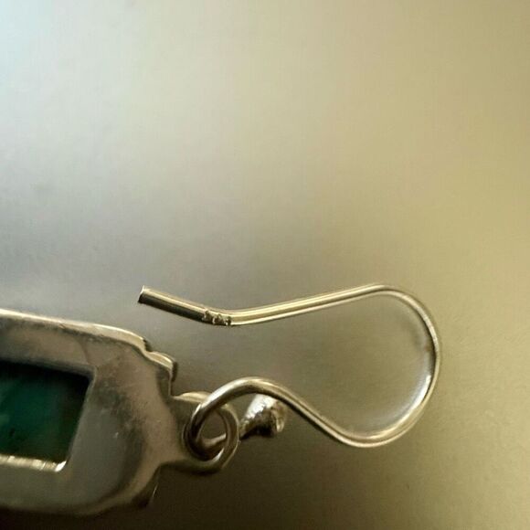 Southwestern Turquoise Bar Earrings – Sterling Silver Elegance with Desert Soul - Picture 5 of 6